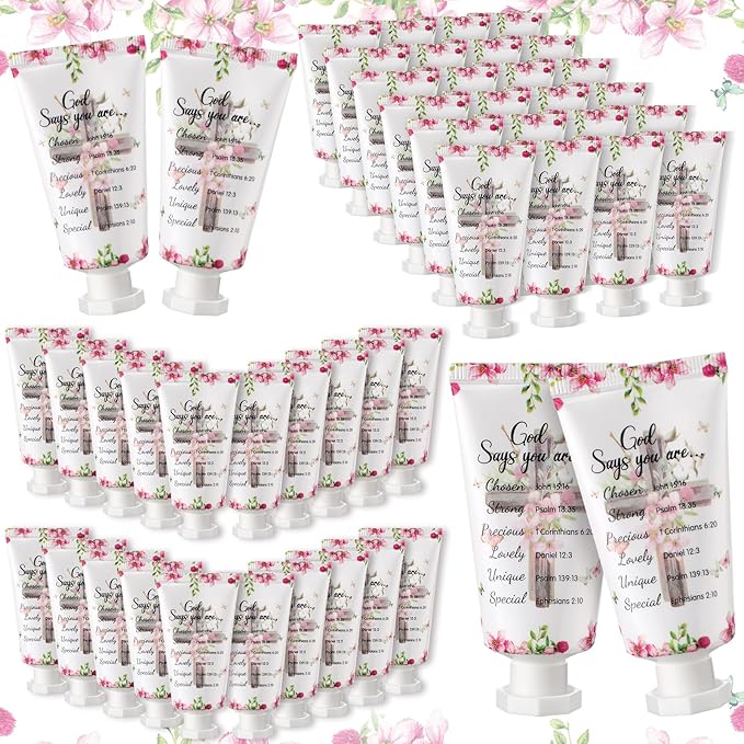 50 Pack Christian Hand Lotion Bulk Gifts for Women Mother Day Bible Mini Travel Hand Lotion Bulk for Stocking Stuffers Gifts Women Church Appreciation Teachers Coworkers(Classic)