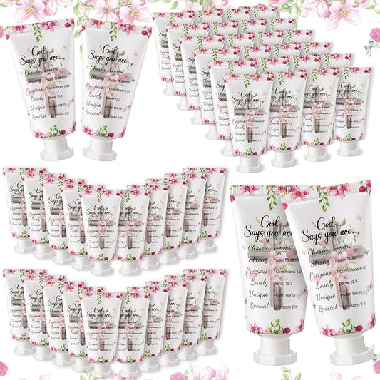 50 Pack Christian Hand Lotion Bulk Gifts for Women Mother Day Bible Mini Travel Hand Lotion Bulk for Stocking Stuffers Gifts Women Church Appreciation Teachers Coworkers(Classic)