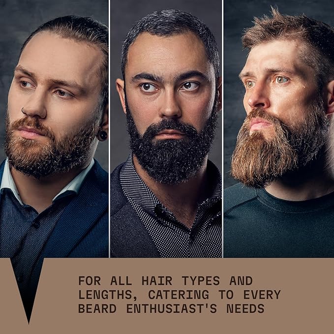 Striking Viking Beard Care Set (Sandalwood) - Paraben & Sulfate Free Shampoo with Jojoba Oil - Deep Clean for All Beard Types (10oz Per Bottle)