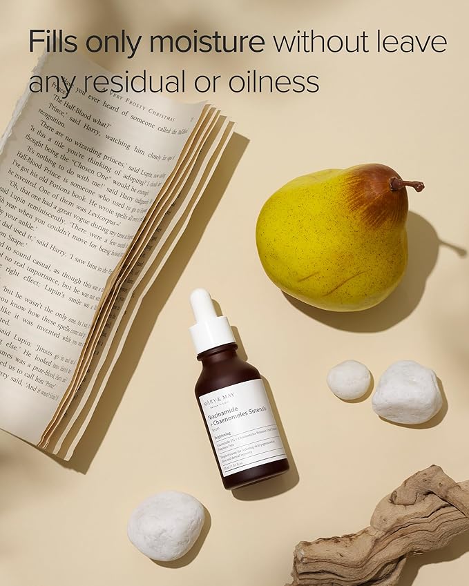Mary&May Niacinamide + Chaenomeles Sinensis Face Serum - Korean Vitamin B3 Face Serum for Clear, Bright Skin, Sebum Control and Acne Soothing- Quick Absorption, Non-Sticky, Fragrance Free, 1.01 fl.oz.