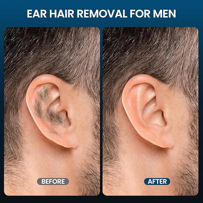 Nose Wax Kit Men, Ear Hair Removal For Men, Ear Hair Waxing Kit with 100 g Wax, 40 Nose Sticks, 20 Times Use, Usb Rapid Heating, Constant Temperature, Painless, Black