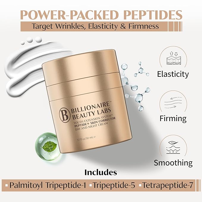 Collagen Booster Peptide Face Cream w Hyaluronic Acid – Peptide Face Moisturizer for Women, Hydrating, Non-Greasy, for Firming, Smoothing, Younger-Looking Skin, Fragrance-Free