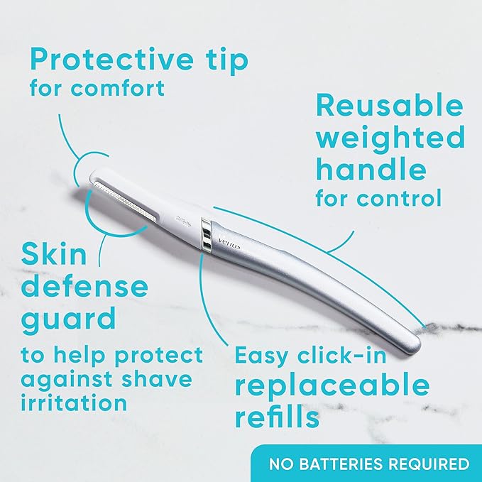 Gillette Venus Dermaplaning Tool, 2 Blade Refills, Face Razors for Women, Eyebrow Razor, Exfoliating Face Razor, Face Razors for Women, Facial Razors for Women Face, Dermaplane Razor for Women Face