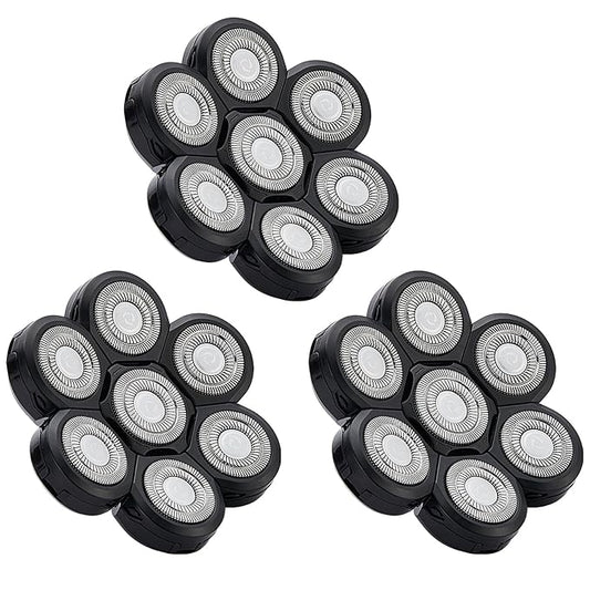 7 Head Shaver Replacement Heads，Head shavers for many brands bald men replacement blades，Shaver Blade Heads Replacement for Electric Razor for Men (3 Pack)