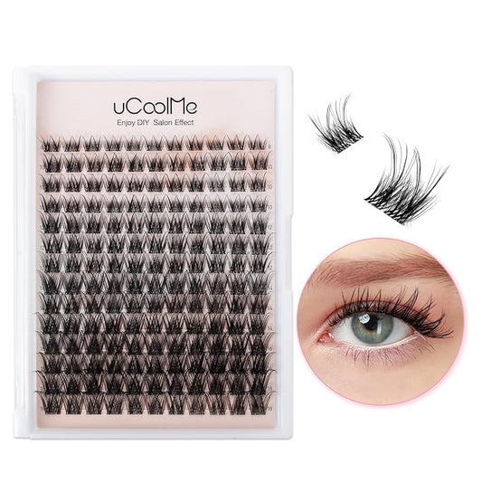 Secret Lash Clusters Natural 8-18mm Eyelash Clusters Slightly Wispy & Spike D Curl - WideSpan DIY Eyelash Extension Individual Fake Eyelashes Clusters Thin Invisible Lash Band Only Lashes