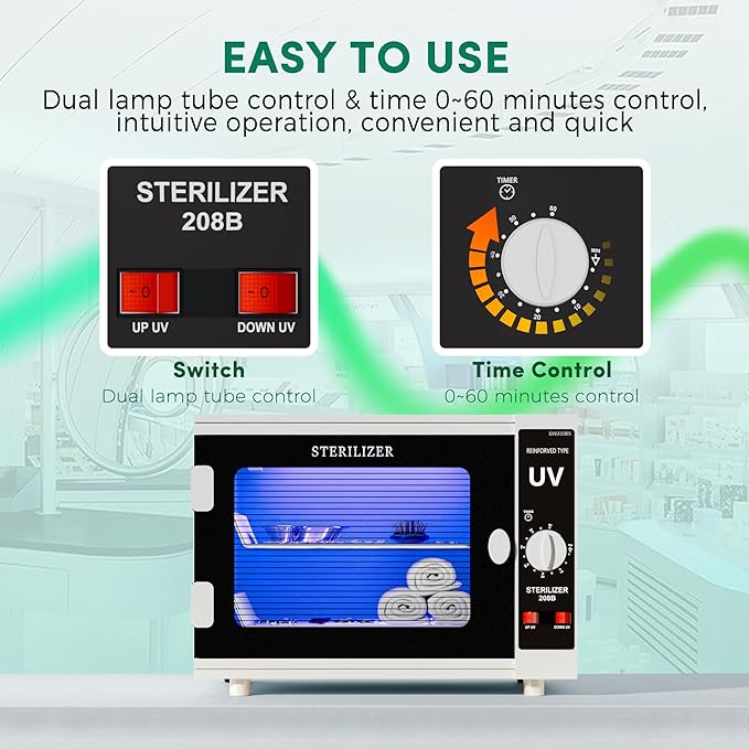 Nail Tool Cabinet, 12L Large Capacity Sanitizer Box Cleaning Supplies, Multi-Functional Nail Cleaner Box Manicure Tool Cleaning Cabinet Equipment Sanitizing for Beauty, Toys, Towels, Nail Salon Tool