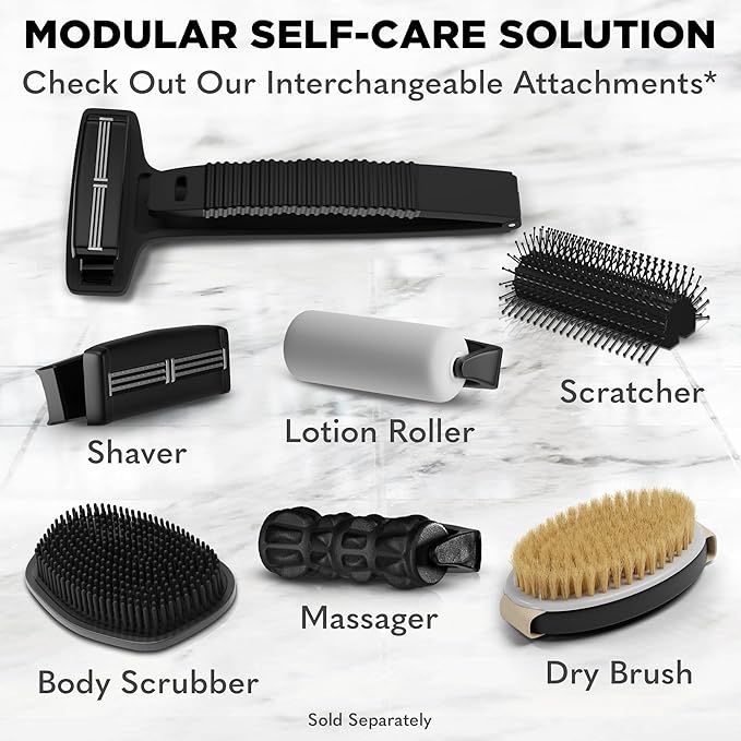 Bearback Back Shaver for Men – DIY Razor with Pivoting Triple Blades & Folding Handle – Wet or Dry Back & Body Hair Removal