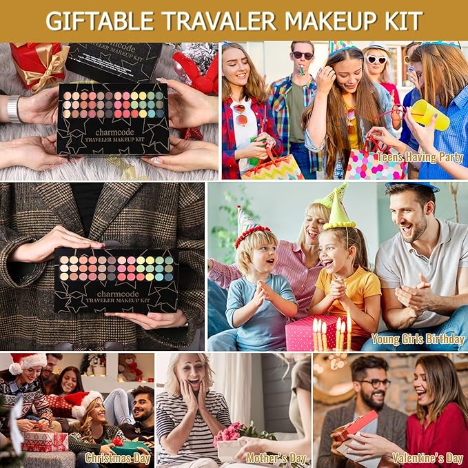 Professional All in One Makeup Kit for Women Full Kit,186 Colors Make Up Palette Valentine's Gift Set, Including Eyeshadow,Lip Gloss,Concealer,Highlighter,Contour,Brow Powder,Mascara,Blush & Brush