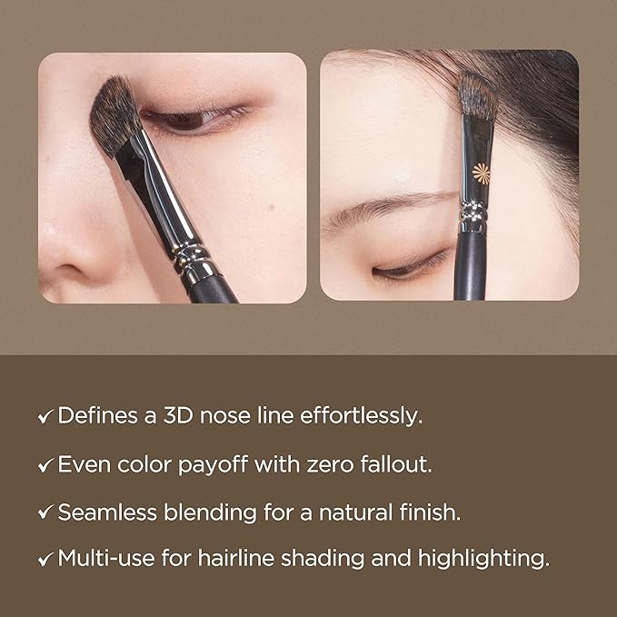 Korean Piccasso Brush 201 Nose Shading Brush – Professional Nose Contour for Precise Shading, Soft Bristles for Seamless Blending, Perfect for Defined and Natural Contours, K-Beauty