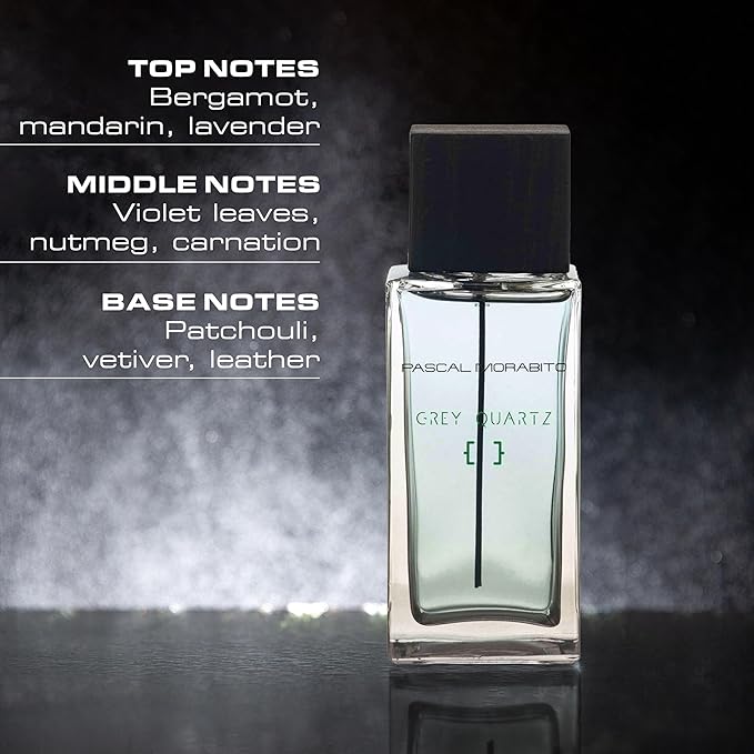 Grey Quartz- 3.4 Oz Eau De Toilette - Fragrance Mist For Men - Modern Aromatic Scent - Cologne Spray With Spices, Veviter, Leather, Geranium, Patchouli Accords