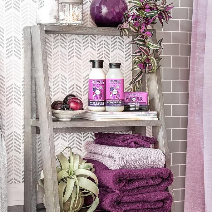 MRS. MEYER'S CLEAN DAY Moisturizing Body Wash for Women and Men, Biodegradable Shower Gel Formula Made with Essential Oils, Plum Berry, 16 oz Bottle, Pack of 3