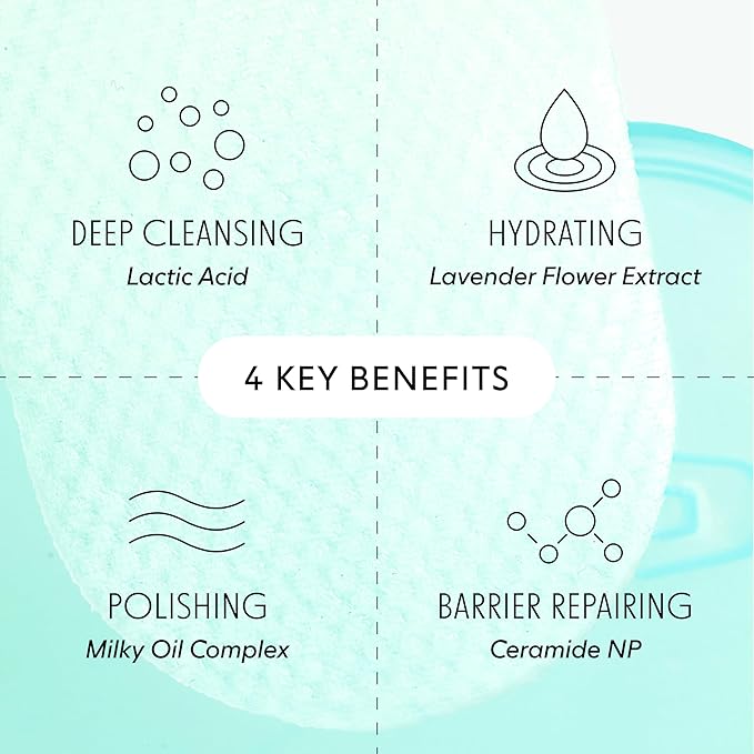 LOOPS Milky Cleanser Korean Skincare - Deep Cleansing and Hydrating Skin Care - Pre-soaked Bamboo Facial Cleansing Pads - Facial Wash with Milky Oil Complex - Oil Cleanser -Mother's Day Gifts for Mom