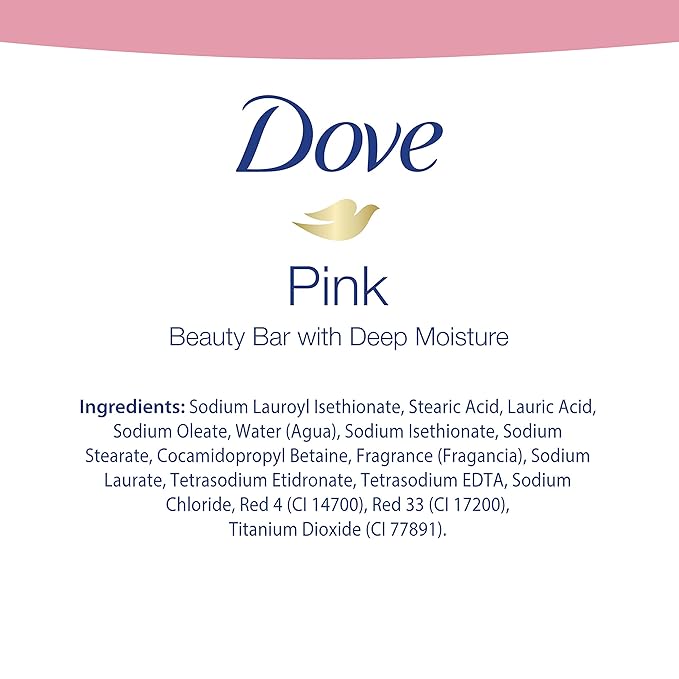 Dove Beauty Bar Gentle Cleanser For Softer and Smoother Skin Pink More Moisturizing Than Ordinary Bar Soap 3.75 oz 10 Bars