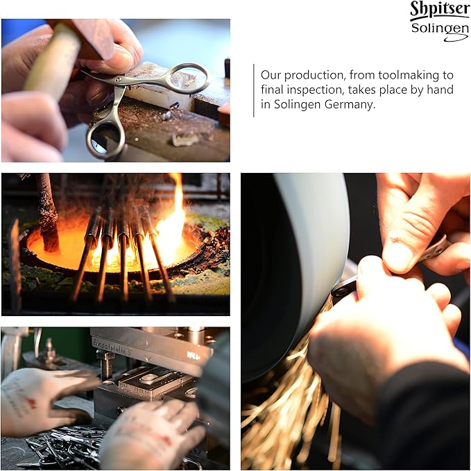 Shpitser Solingen Luxuries TopInox Surgical Stainless Steel German Hand Sharpened Manicure Pedicure Travel Set Grooming kit In Italian Leather Case Made in Solingen Germany (Dark Drown)