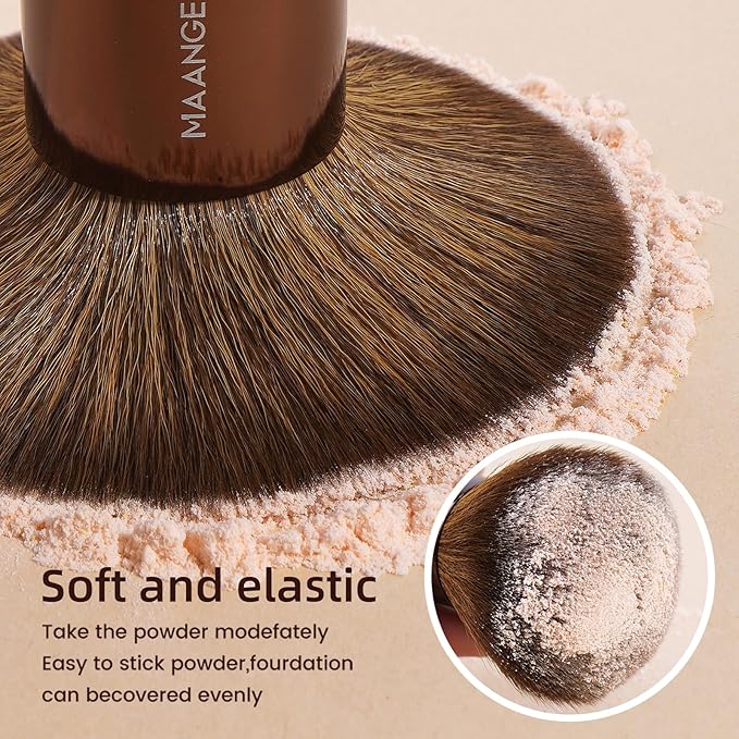 MAANGE 20 Pcs Makeup Brushes with Gift Box, Double-End Multi-functional Makeup Brushes for Blending Liquid Powder Concealer Cream Blush Buffe,Dark Brown