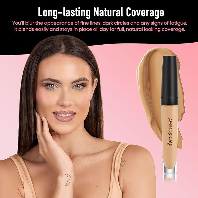 Frankie Rose Cosmetics Our Lil' Secret Concealer Sweat-Proof & Matte Under Eye Concealer, Long Lasting Full Coverage For Fine Lines, Dark Circles & Hide Imperfections - Ginger