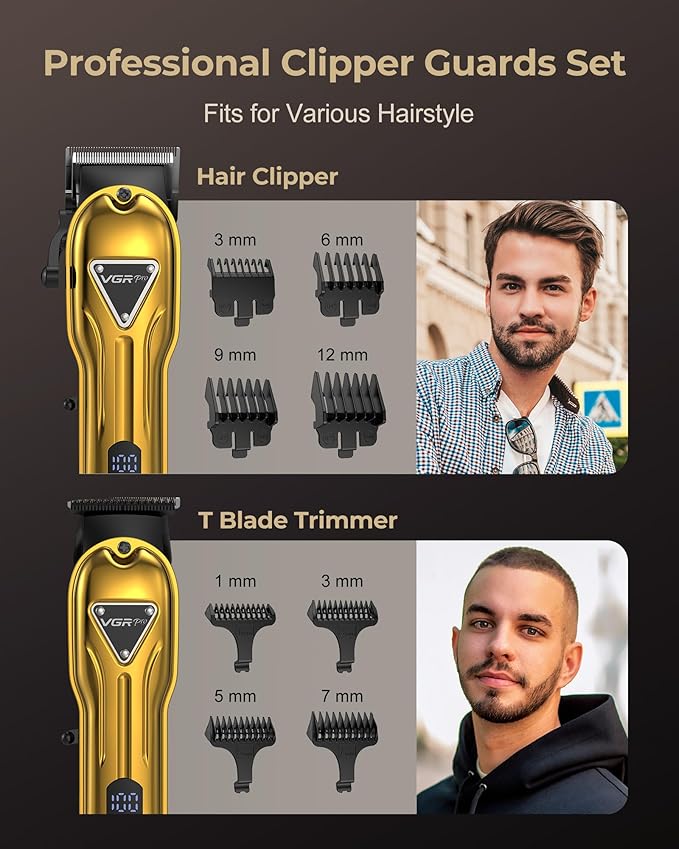 Hair Clippers for Men Professional, Cordless Clipper and Trimmer Set, Clippers for Hair Cutting Kit with Long Battery Life, Electric Hair Trimmer for Family Barber Kids Use