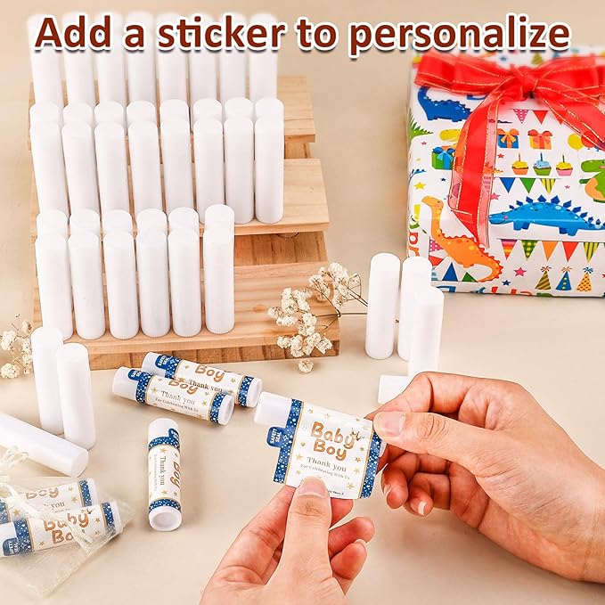 240 Pack Lip Balm Unlabeled, Natural Lip Balm Bulk Blank Tube, Personalized Lip Balms for Party Favors Adults and Bridal Shower Favors or Baby Shower Gifts-5 Flavors