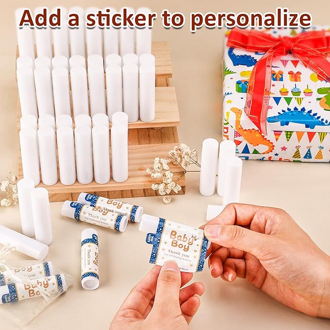 210 Pack Lip Balm Unlabeled, Natural Lip Balm Bulk Blank Tube, Personalized Lip Balms for Party Favors Adults and Bridal Shower Favors or Baby Shower Gifts-7 Flavors