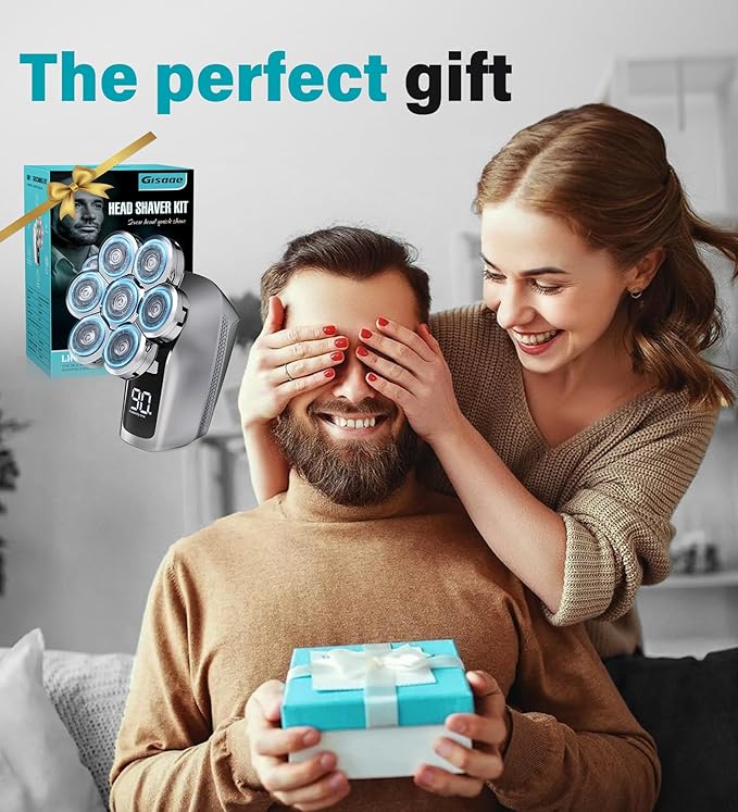 Head Shavers For Bald Men, Upgraded 7D Electric Razor For Men Cordless Rechargeable Electric Shavers For Men Ipx7 100% Waterproof Dry & Wet Bald Head Shaver Beard Grooming Kit With Led Display