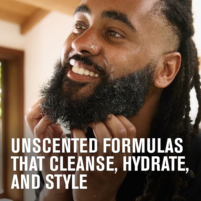 Every Man Jack Unscented Beard Bundle - Fragrance Free for Sensitive Skin - Contains (1) each of Beard & Face Wash, Beard Butter, and Beard Oil