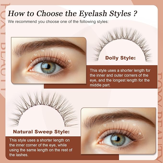 Lash Clusters Kit with Bond and Seal Brown Lash Clusters For Mature Eyes Lash Extension Kit with Eyelid Wipes Brush Eyelash Extension Kit with Drawstring Bag Mocha Mousse lashes Gift Set For Women