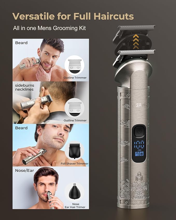 Hair Clippers for Men Professional, Cordless Hair Clippers for Hair Cutting, Mens Clippers and Trimmers Set, Electric Hair Trimmer for Men with Package Box