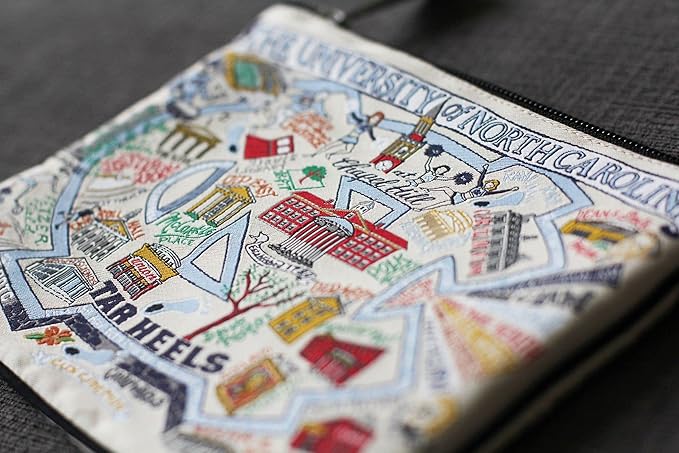 Catstudio Collegiate Zipper Pouch, University of North Carolina Travel Toiletry Bag, Ideal Gift for Alumni, Makeup Bag, Dog Treat Pouch, or Travel Purse
