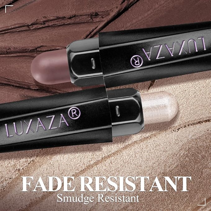 10PCS Eyeshadow Stick,Shimmer And Matte Neutral Brown Eye Shadow Sticks Pencil Crayon, Eye Brightener Stick With Crease-proof Formula,Waterproof & Long Lasting