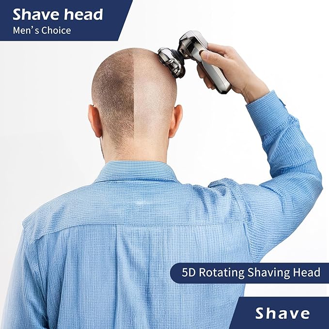 Head Shavers for Bald Men,Electric Razor for Men,IPX6 Waterproof Wet/Dry Bald Head Shaver, Flex Blades for a Close Shave,LED Display Electric Rechargeable Head Shaving Mens Kit with Type-C Charge