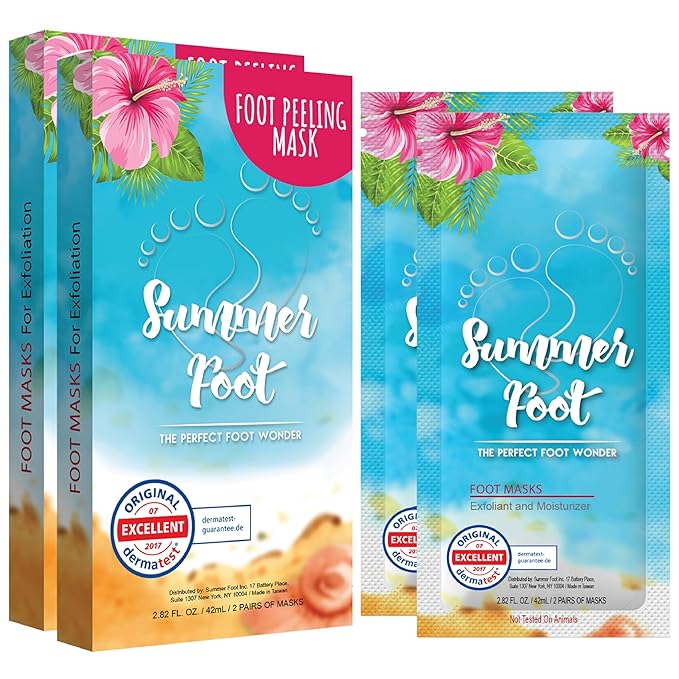 Peeling Mask That Removes Dead Skin - Dermatologically Tested Callus Remover for Dry Cracked Feet - Exfoliating Foot Peel Mask for Baby Soft Feet - 2 Pack with Cucumber & Urea Extracts