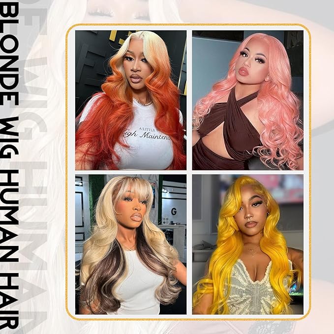 30 Inch 613 13x6 Lace Front Wig Human Hair 200 Density Blonde Body Wave HD Lace Front Wigs Human Hair Pre Plucked Blonde Wig Human Hair 613 Lace Frontal Wigs Human Hair