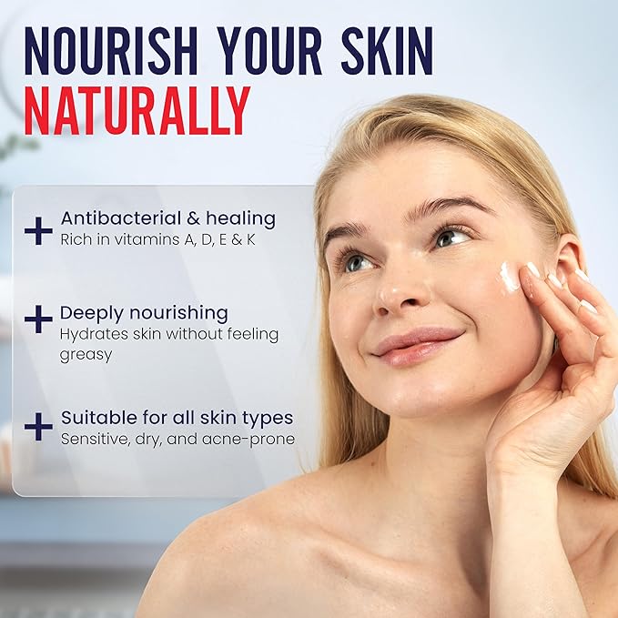 Beef Tallow for Skin – Grass-Fed Whipped Tallow Honey Balm with Beeswax & Olive Oil | 4oz Unscented Moisturizer for Face & Body | Deep Hydration for Dry, Sensitive Skin