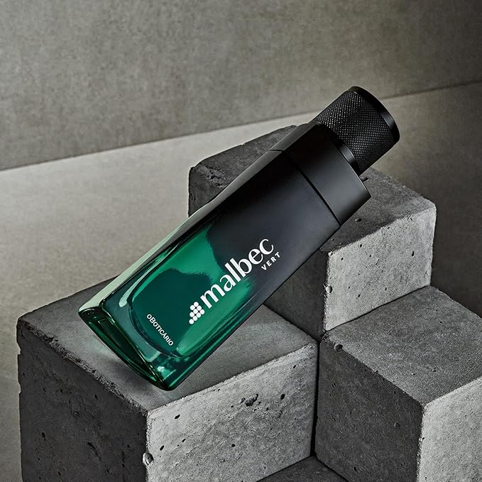 Malbec Vert Eau de Toilette By O Boticário, Cologne For Men, Long Lasting Men's Fragrance, French Oak Barrel-Aged Red Wine & Woody Fresh Scent, 3.4 Ounce