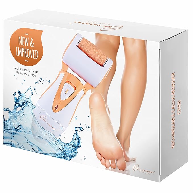 Rechargeable Callus Remover for Feet: Professional Electric Feet Sander for Women by Own Harmony - Electronic Foot File CR900 with 3 Rollers, Foot Grinder Pedi Care for Cracked Heels & Dry, Hard Skin