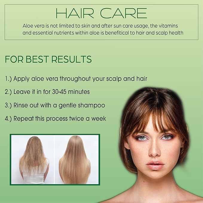 Amazing Aloe Vera Gel - Freshly Cut, 100% Pure Aloe, Premium Quality, Vegan, Unscented - Natural Sunburn Relief, After Shave, Skin, Face & Hair Care 8oz