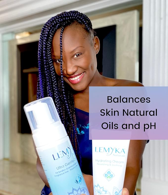 Foaming Face Wash - Gentle, hydrating for Rosacea, Eczema-prone, Acne, Dry, Sensitive Skin, Natural Facial Cleanser, pH 5.5, Fragrance-free, SLS-free, Paraben-free, 5.8OZ