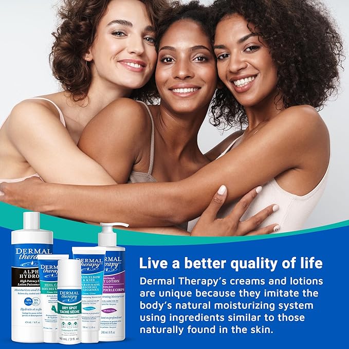 Dermal Therapy Heel Care Cream - Moisturizing Treatment that Repairs and Heals Dry, Rough, Cracked Heels and Feet | 25% Urea and 6% Alpha Hydroxy Acids (3oz+8oz Bundle)