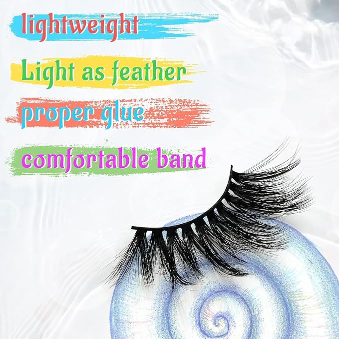 FARRED Wholesale 25mm Faux Mink Lashes, 50 Pairs 10 Styles, Bulk Long Dramatic 6D Fake Eyelashes Strip Volume Lashes, Synthetic False Eyelashes