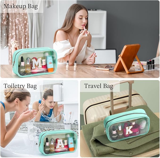 YOOLIFE Personalized Teen Girl Gifts Initial Cute Cosmetic Makeup Bag