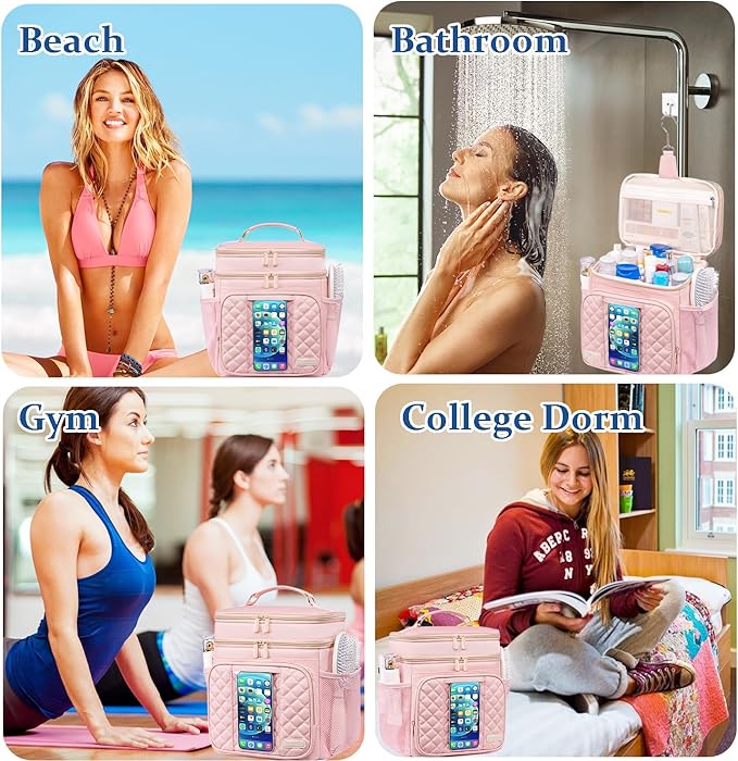 Large Toiletry Bag for Women Men,Waterproof Portable Shower Caddy for College Dorm,Bathroom Bag, Quick Dry Shower Bag Hanging Toiletry Bags for For Full Sized Toiletries And Cosmetics