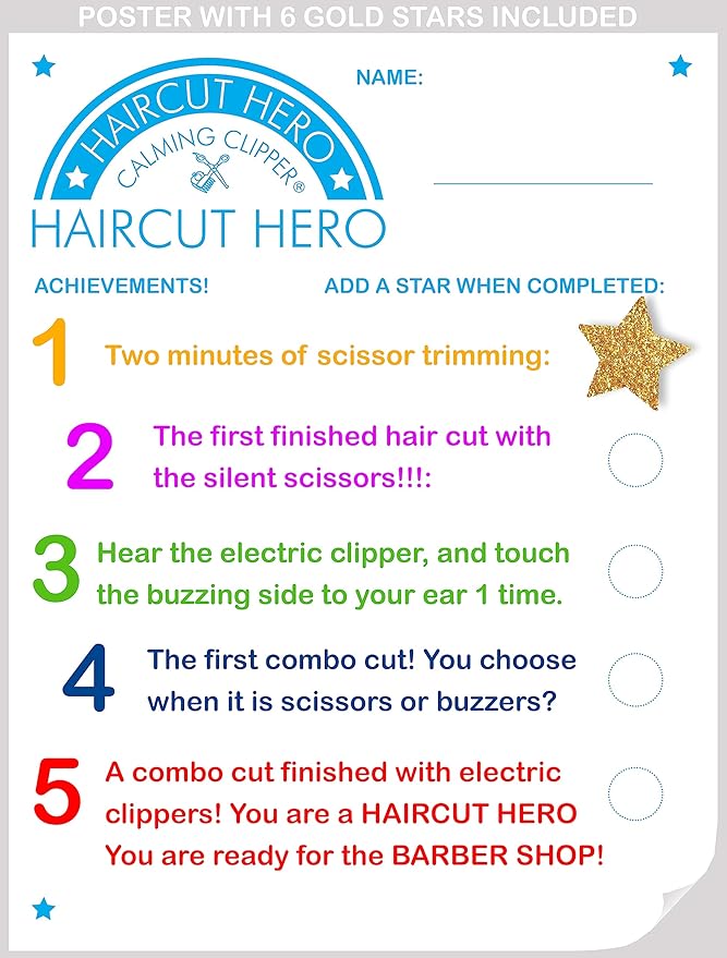 Haircut Hero Sensory Development Program with Baby Electric Clippers, Step by Step to Peace at The Barber Shop