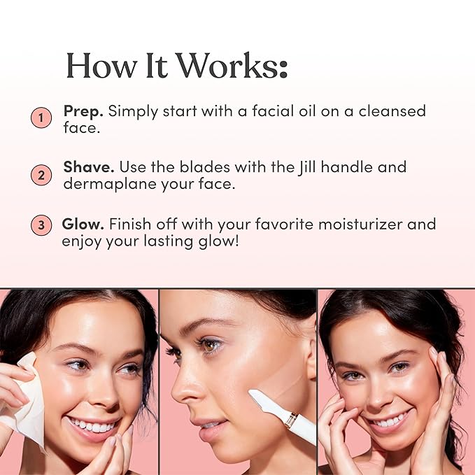 Jill Dermaplane Trial Kit + Glow Post-Shave Face Serum Bundle