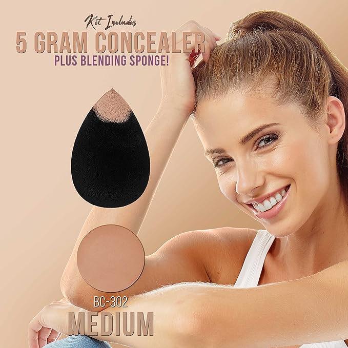 Belloccio Complete Cordless Handheld Airbrush Cosmetic Makeup System with 4 Medium Foundation Shades, Professional 18-Piece Kit, Moisturizing Primer, Blush, Bronzer, Highlighter, Concealer, User Guide