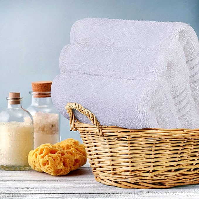 Utopia Towels 12 Pack Premium Wash Cloths Set, 12 by 12 Inches, 100% Cotton Ring Spun, Highly Absorbent and Soft Feel Washcloths for Bathroom, Spa, Gym, and Face, White