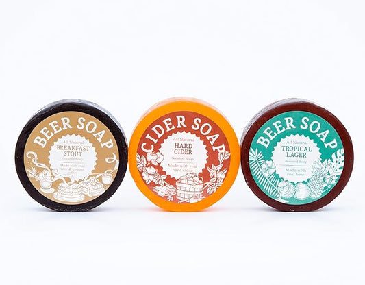 Beer Soap 3-Pack (Made in USA) - Breakfast Stout + Hard Cider + Tropical Lager