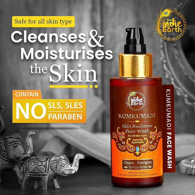 Kumkumadi Tailam 30 ml | Ayurvedic Beauty Face Oil | Night Serum for Brighter, Glowing & Younger-Looking Skin with Turmeric, Saffron & Indian Lotus