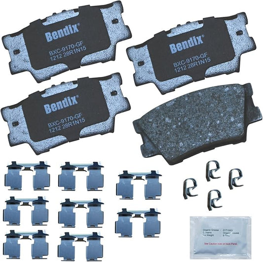 Bendix Priority1 CFC1212 Ceramic Rear Brake Pads for Select Models Lexus ES300h, ES350, HS250h, Pontiac Vibe, Toyota Avalon, Camry, Matrix, RAV4
