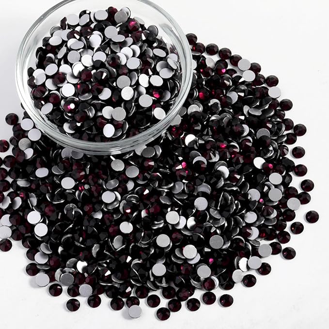Beadsland Flatback Rhinestones Bulk,14400pcs Burgundy Rhinestones for Nails Crafts Clothes DIY Decoration, Amethyst, SS10, 2.7-2.9mm