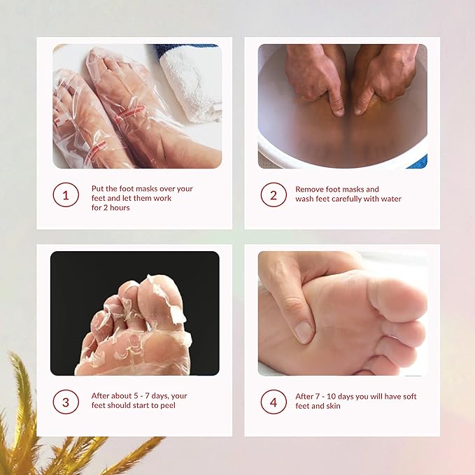 Premium Foot Mask for Men Double Pack | Exfoliating Foot Peel & Callus Remover for Feet - Repair rough heels with one-time treatment Baby Soft Feet